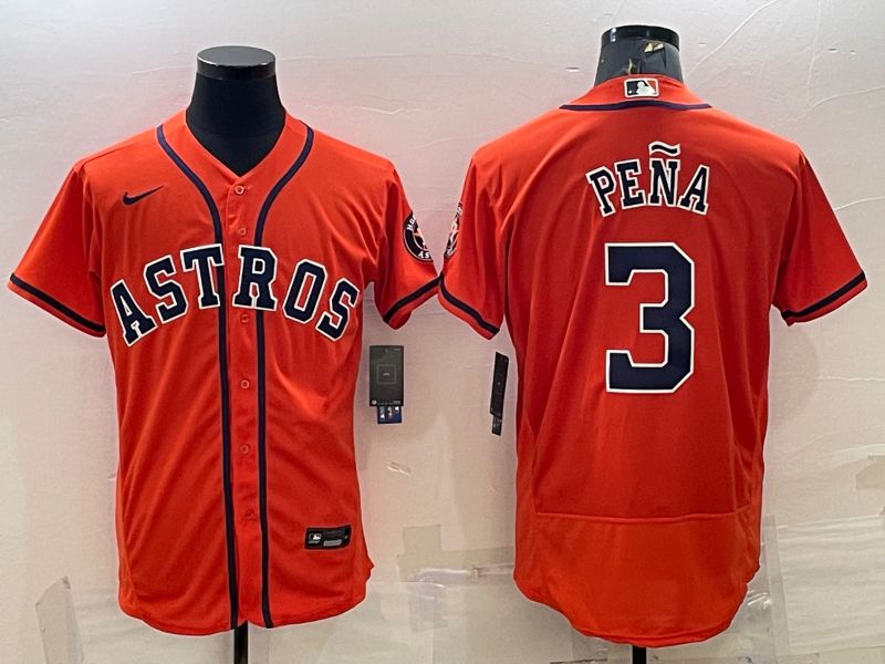 Men Houston Astros 3 Pena Orange Elite Nike 2022 MLB Jersey